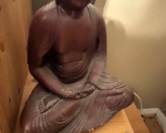 Hand-Carved Wood Buddha Statue