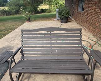 Lifetime Outdoor Glider Bench with Side Tables