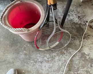 Vintage Tennis Racket Set - AMF Head Professional & Unbranded Metal