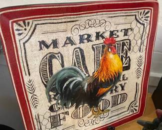 Certified International Market Cafe Rooster Platter
