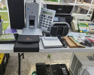Speakers, mini DVD players, Printer/Fax/Copy Machines, Cell phone accesories