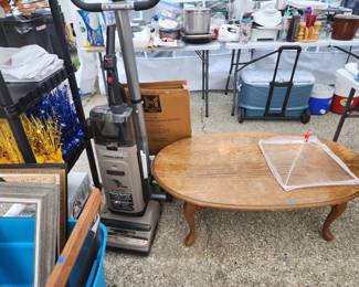 Hoover Vaccum, Coffee table, picture frames, stair stepper, wedding/party decorations