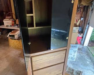 Front of spinning cabinet with mirror on back