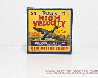 1 Vintage Peters High Velocity Rustless Long Range Hard Hitting Smokeless Shot Shells