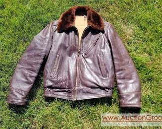 1 HORSEHIDE LEATHER  SHEEPSKIN and Nylon Lined Vintage Motorcycle or Bomber Jacket