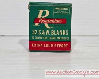 1 Vintage Remington 32 SW Blanks 50 Center Fire Blank Cartridges. Extra Loud Report