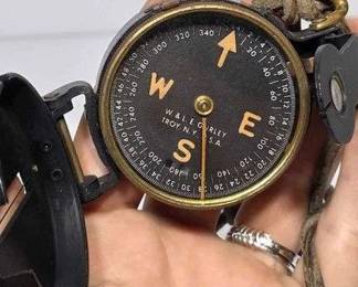 1 W  L. E. Gurley WWII Compass Troy NY. USA