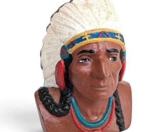 Native American Metal Coin Bank
