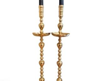 Matching 4ft Brass Candlestick Holders