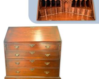 Vintage H.W. Longfellow Writing Desk w Secret Compartments Reproduction
