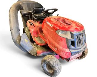 TroyBilt 42 Inch Deck Riding Lawn Mower With Rear Grass Leaf Collection Attachment