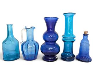Blue Glass Vases Bottles