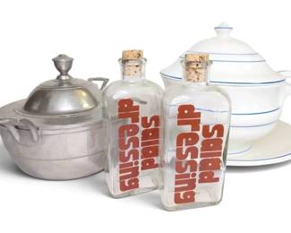 Wilton Pewter Soup Tureen, Glass Jars More