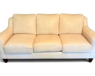 Cream Leather Sofa