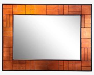 Large Mirror With Copper Toned Frame 48x 36h