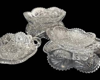 Antique Sawtooth Glass, Cut Crystal, More