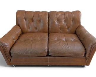 Conover Brown Leather Loveseat