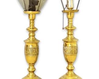 Two Vintage Brass Lamps Need Repair