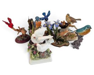 8 Decorative Birds On Stands