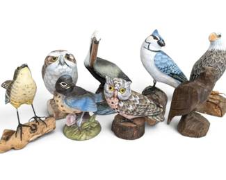 Hand Painted Bird Figures More