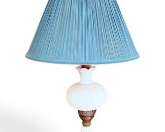 Hobnail Milk Glass Table Lamp 32 Tall