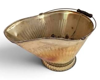 BrassPlated Coal Scuttle Bucket W Handle