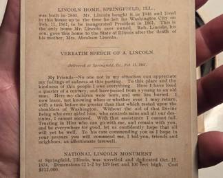 Rare 19thc Cabinet Card of Washington & Lincoln (Back side)