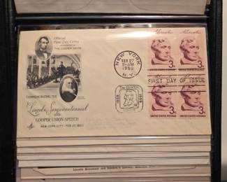 Lots of vintage Lincoln 1st day covers