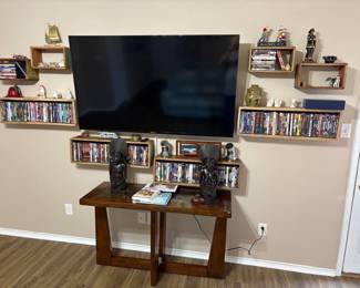 SWEET FLATSCREEN TV AND WALL CUBES, DVDS NOT FOR SALE.