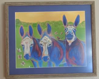 Dana B. Donkey Trio Painting