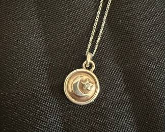 Tiffany & Co. Moon and Star Pendant Necklace