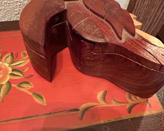Vintage Carved Wooden Bird Puzzle Box
