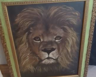 Original Oil Painting of a Lion by Rex