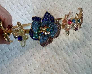 Multi-Color Floral Rhinestone Headband