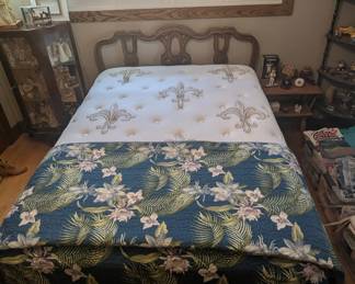 Vintage Carved Wood Full Bed Frame
