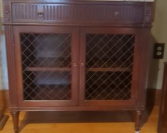 Regency Style Mahogany Server Cabinet with Lattice Doors