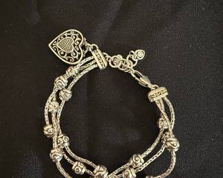 Brighton Alcazar Heart Triple Strand Charm Bracelet