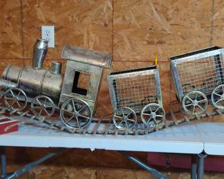 Metal Train Decorative Tabletop Sculpture