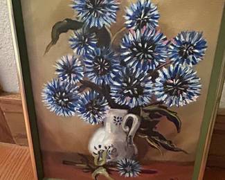 C. Lero Cornflower Still Life Painting