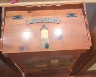 Hand-Painted Lighthouse Laundry Hamper