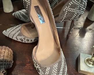 INC International Concepts "Kenjay" Pearl and Rhinestone Embellished D'Orsay Pumps