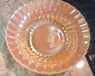 Anchor Hocking Fire King Peach Lustre Swirl Bowl