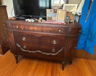Vintage Serpentine Dresser with Mirror