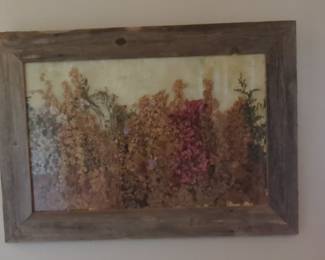 Pressed Botanical Floral Arrangement in Reclaimed Wood Frame