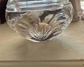 Cut Crystal Covered Candy Dish or Powder Jar