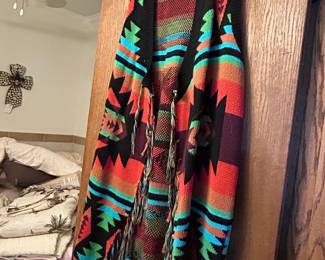 Powder River Outfitters Southwestern Print Knit Vest with Fringe