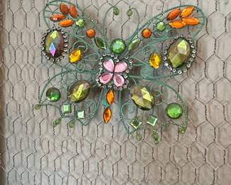 Decorative Jeweled Butterfly Wall Art