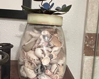 Vintage Atlas E-Z Seal Canning Jar Filled with Seashells
