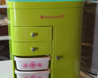 American Girl Truly Me Green Hairstyling Caddy Doll Hair Salon Furniture
