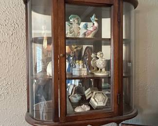 Antique Ferguson Bros. Federal Style Mahogany Wall Curio Cabinet
